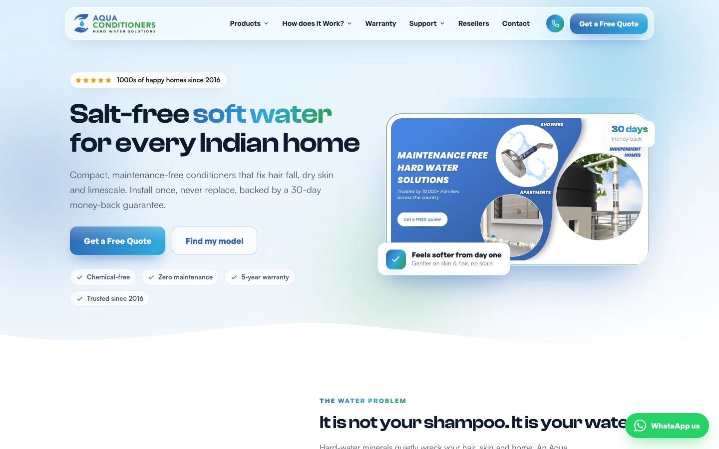 Aquaconditioners — Water treatment · India